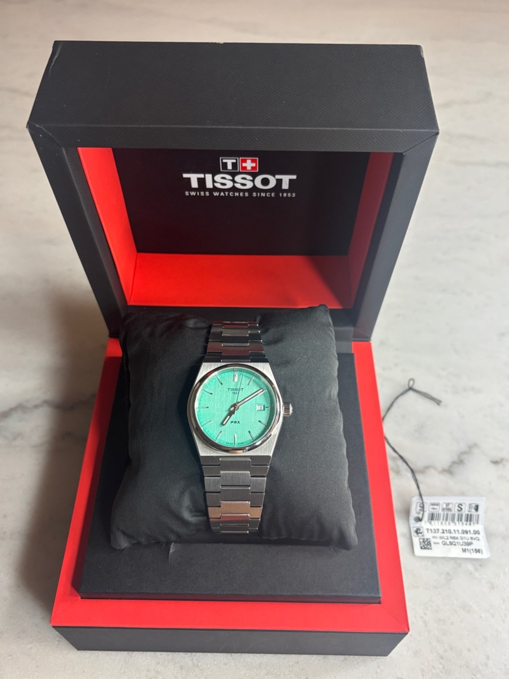 TISSOT PRX T137.210.11.091.00 Light Green Dial Unisex Watch 35mm